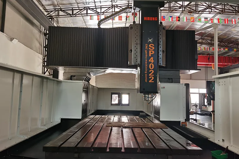 SP series table moving CNC gantry machining center in workshop
